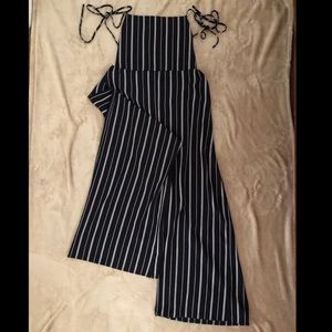 Navy Blue and White Strip Jumpsuit